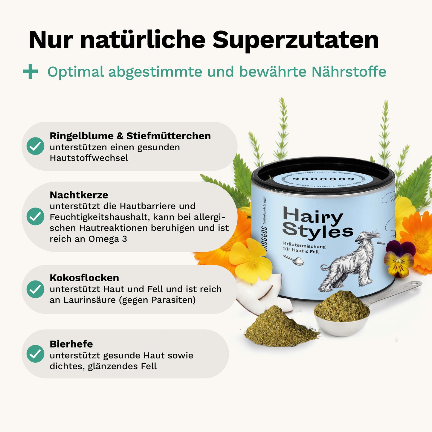 Kräutermischung für Haut und Fell